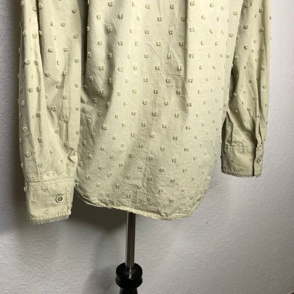 Zara sage green khaki tan swiss dot button down top size Medium cottagecore - Picture 12 of 16